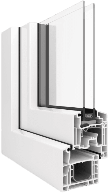 Řez profilu Aluplast Ideal 4000