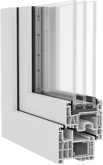 Řez profilu Aluplast Ideal Neo MD